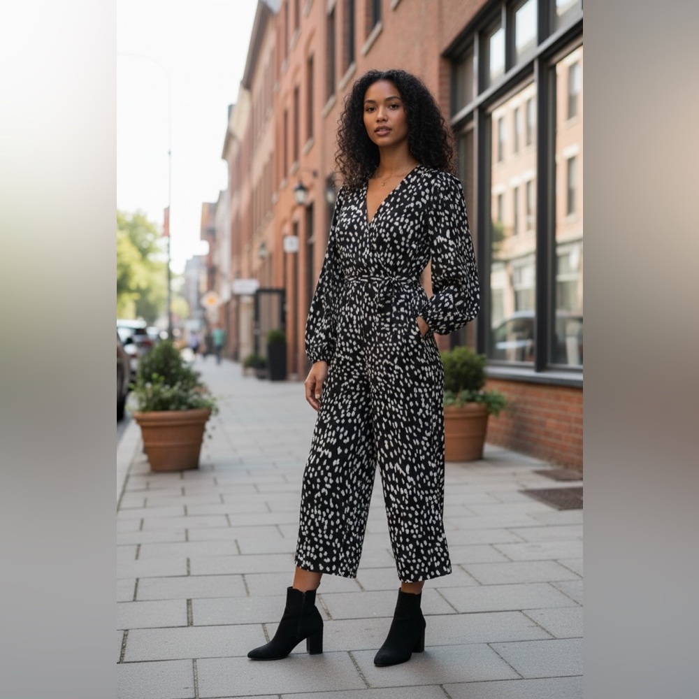 CupShe Polka Dot Wide‑Leg Jumpsuit Medium NWT | Retro Chic Breezy One‑Piece